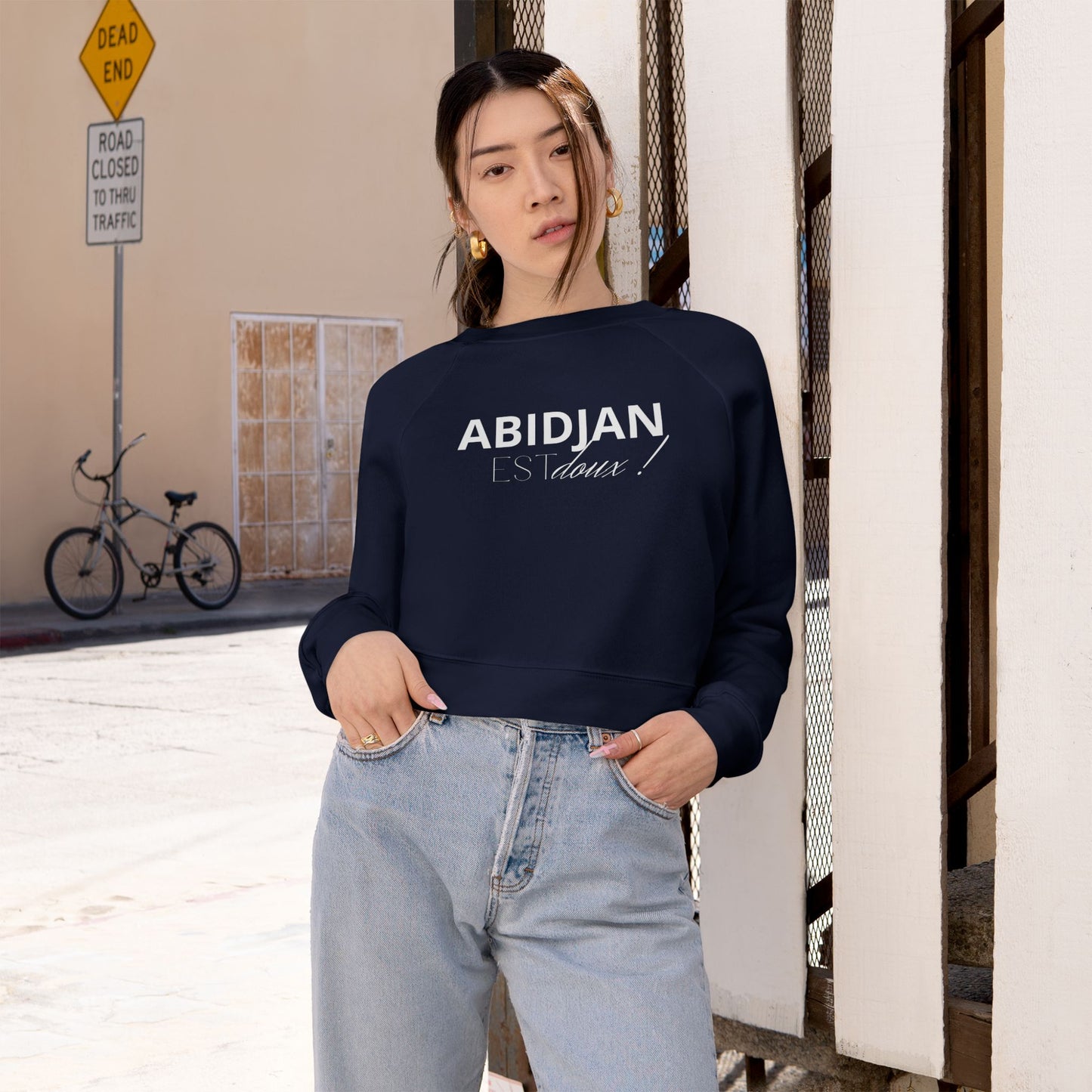Cropped Pullover — "ABIDJAN Is Home" Women's Fleece Top