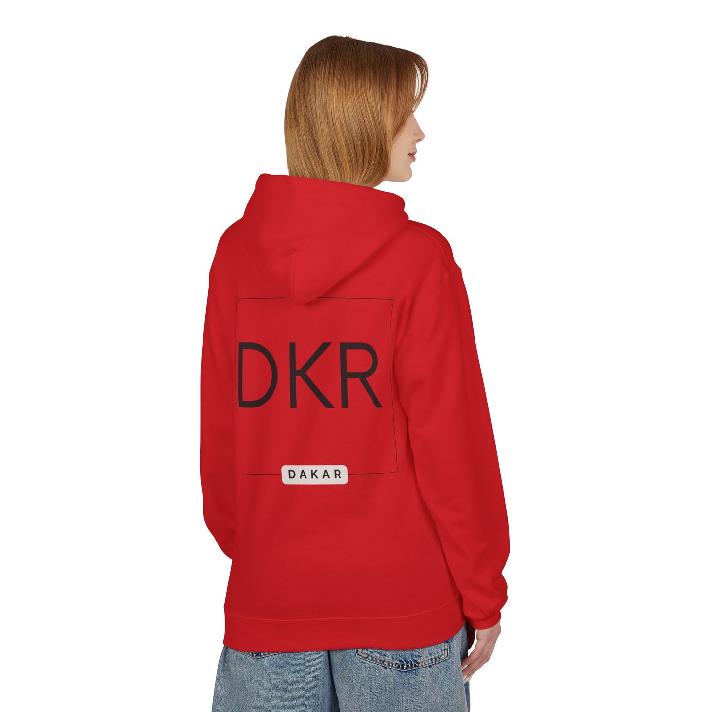 DKR (Dakar) White Hoodie — Clean Logo Chest & Back