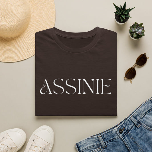 ASSNIE Embossed White T‑Shirt — Minimalist Logo Tee