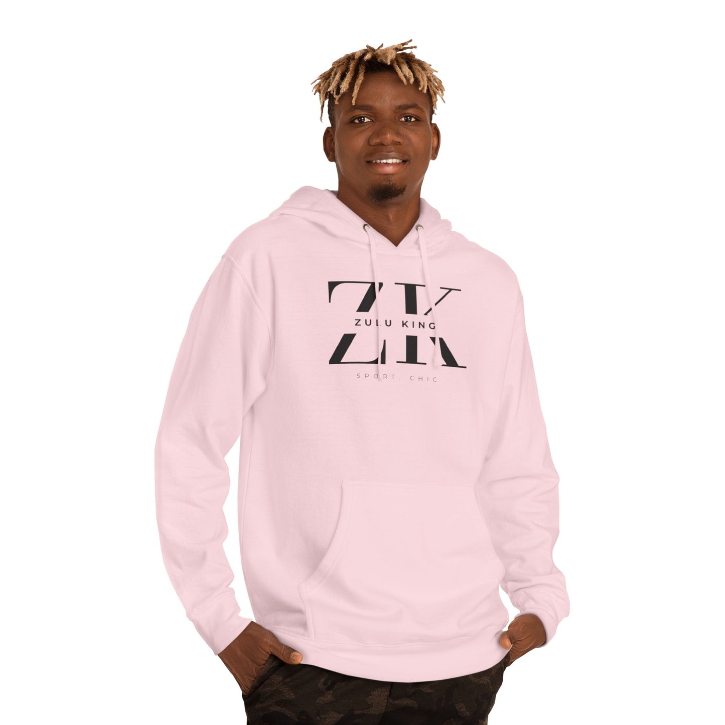 Zulu King 'ZK' Logo Hoodie — White Pullover
