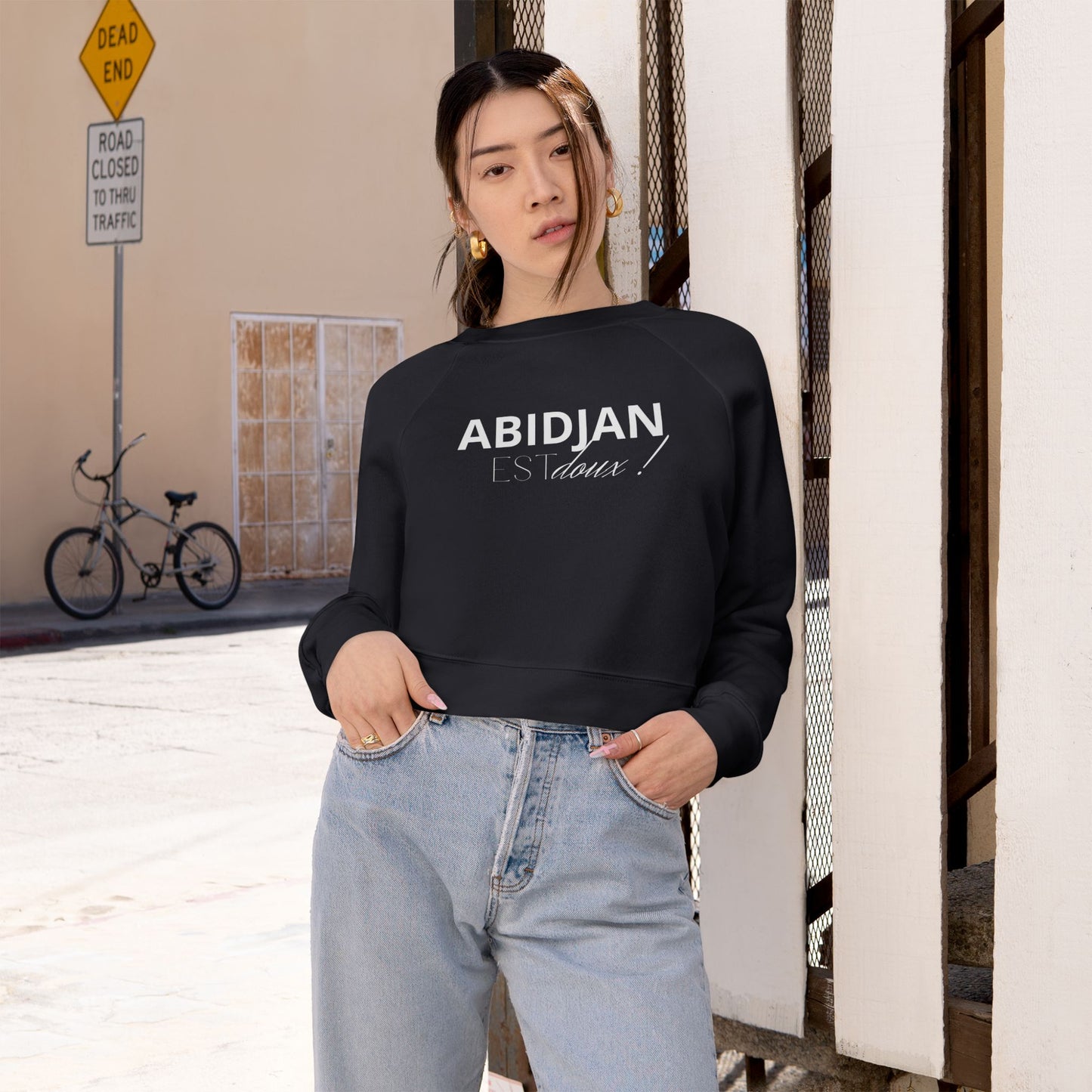 Cropped Pullover — "ABIDJAN Is Home" Women's Fleece Top