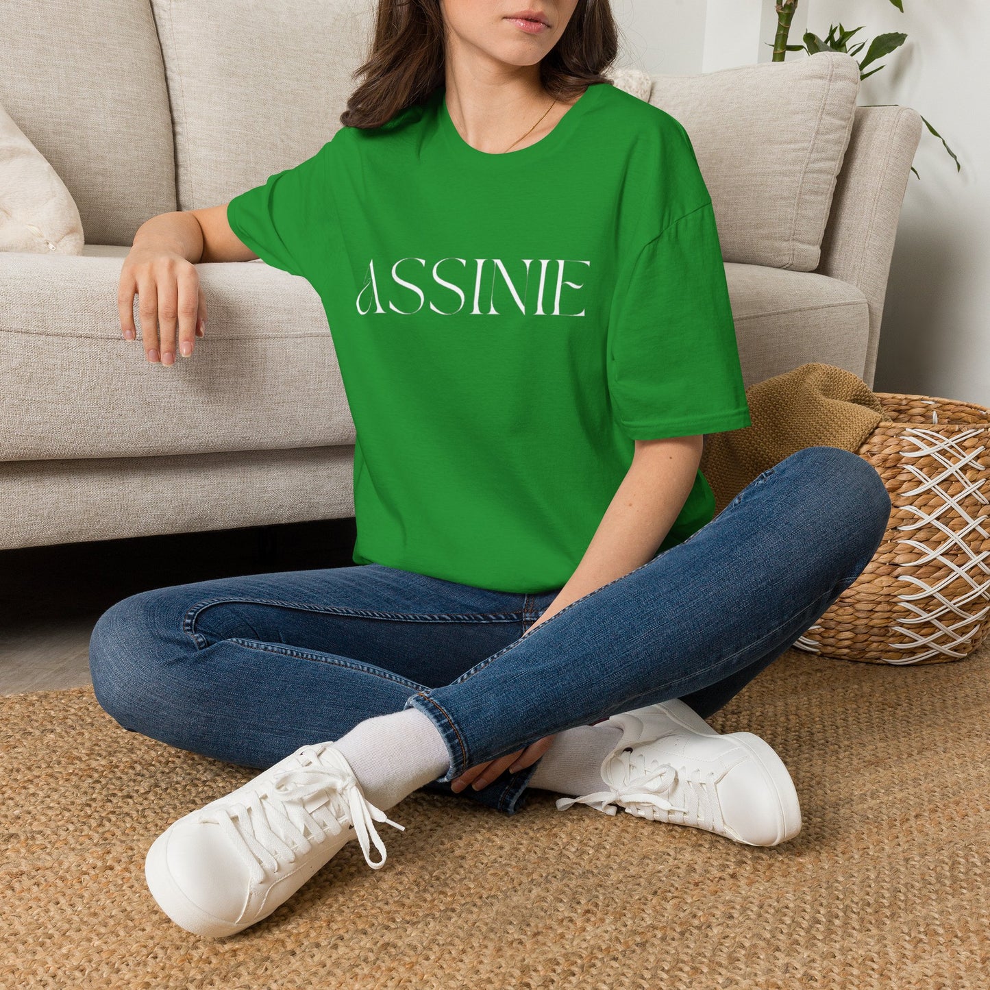 ASSNIE Embossed White T‑Shirt — Minimalist Logo Tee