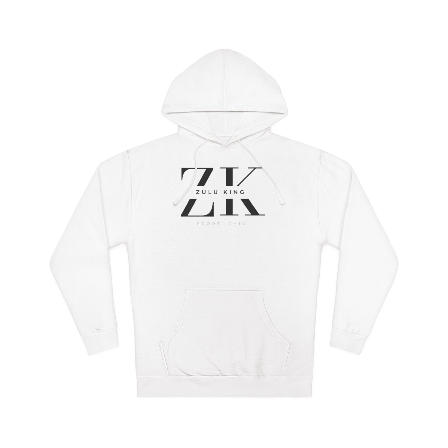 Zulu King 'ZK' Logo Hoodie — White Pullover