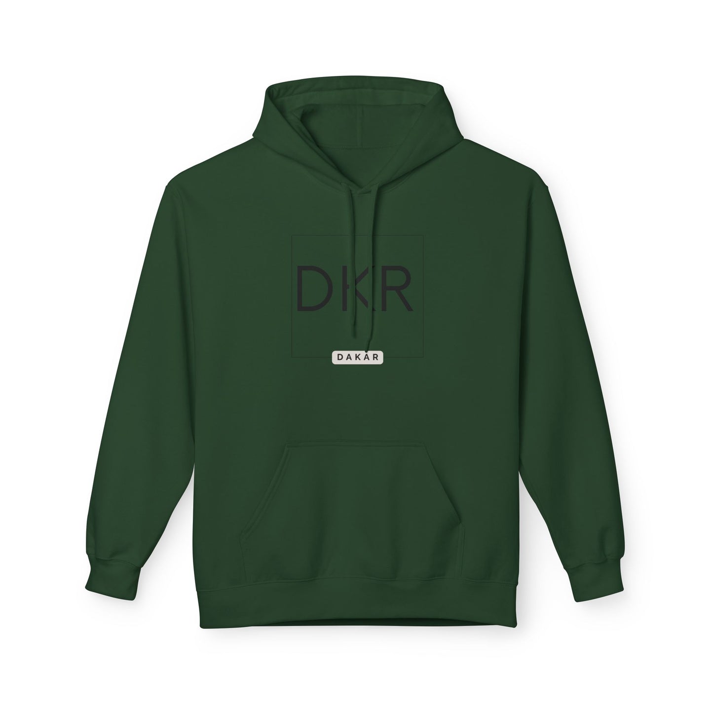 DKR (Dakar) White Hoodie — Clean Logo Chest & Back