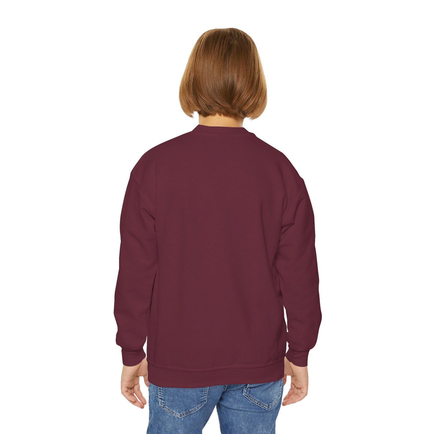 Youth Crewneck Sweatshirt — Cozy Winter Fashion Collage "Bonjour Hiver"
