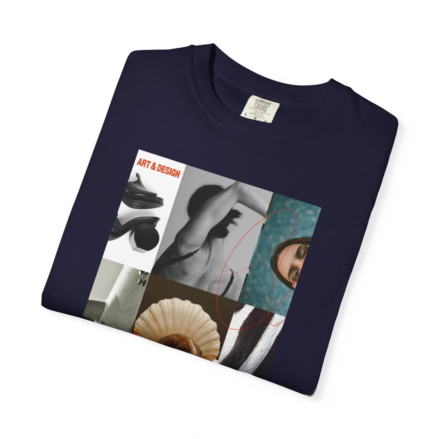 Photo Collage Graphic T‑Shirt — Vintage Object Grid Print
