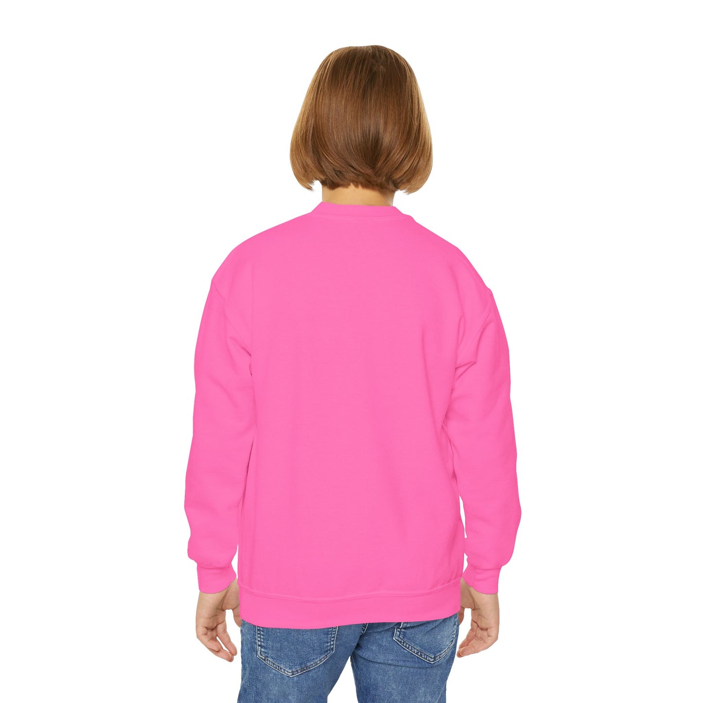 Youth Crewneck Sweatshirt — Cozy Winter Fashion Collage "Bonjour Hiver"