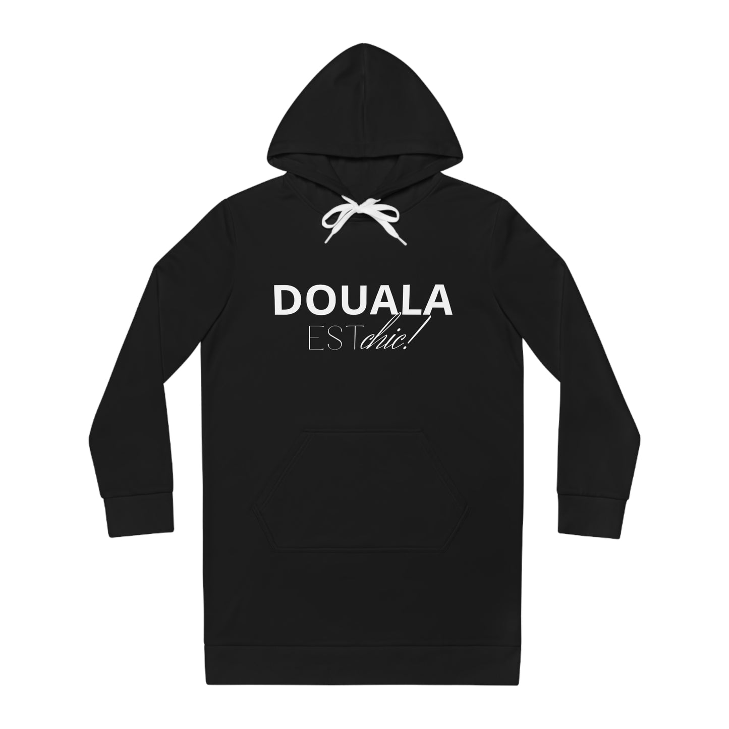 Douala Est Chic Hoodie Dress — Women's Black Hoodie Dress