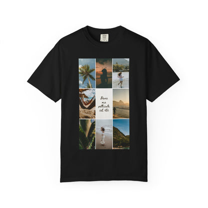 Travel Photo Collage T-Shirt — "Stars are patient, not idle"
