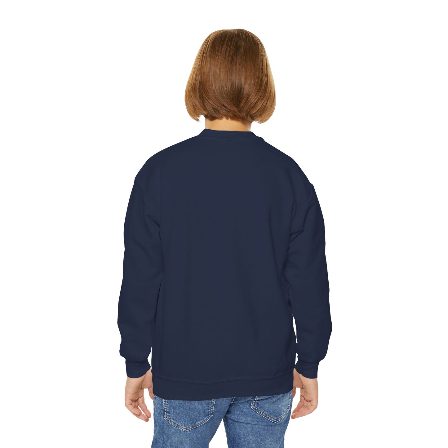 Youth Crewneck Sweatshirt — Cozy Winter Fashion Collage "Bonjour Hiver"