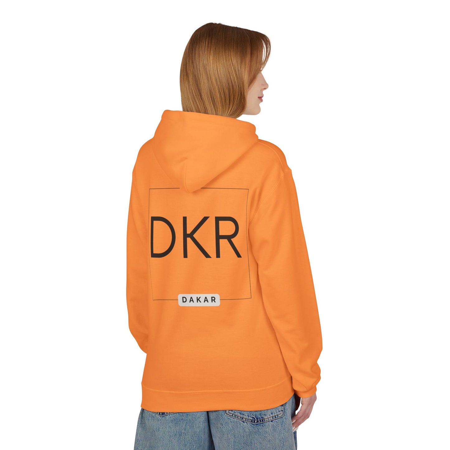 DKR (Dakar) White Hoodie — Clean Logo Chest & Back