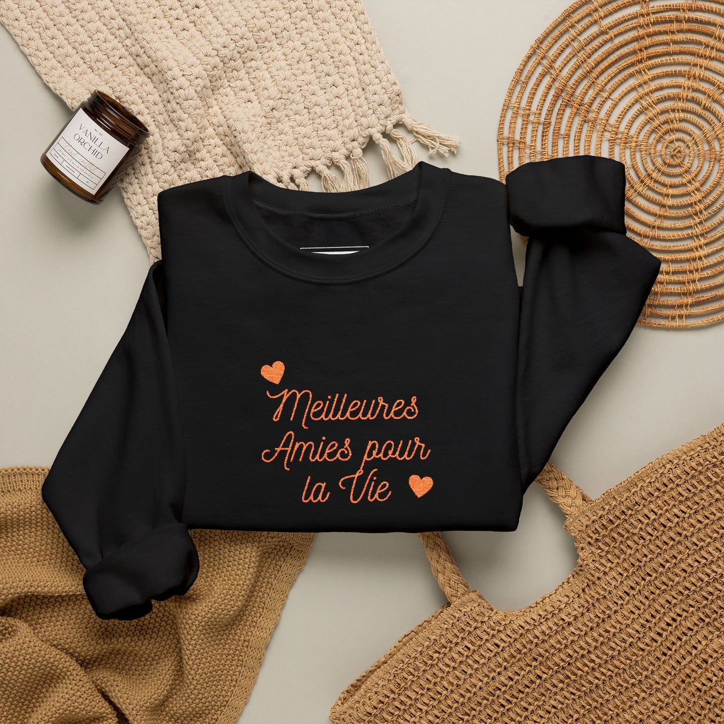 Crewneck Sweatshirt – 'Mistakes Arrive' Cute Script Heart Graphic, Cozy Casual Pullover