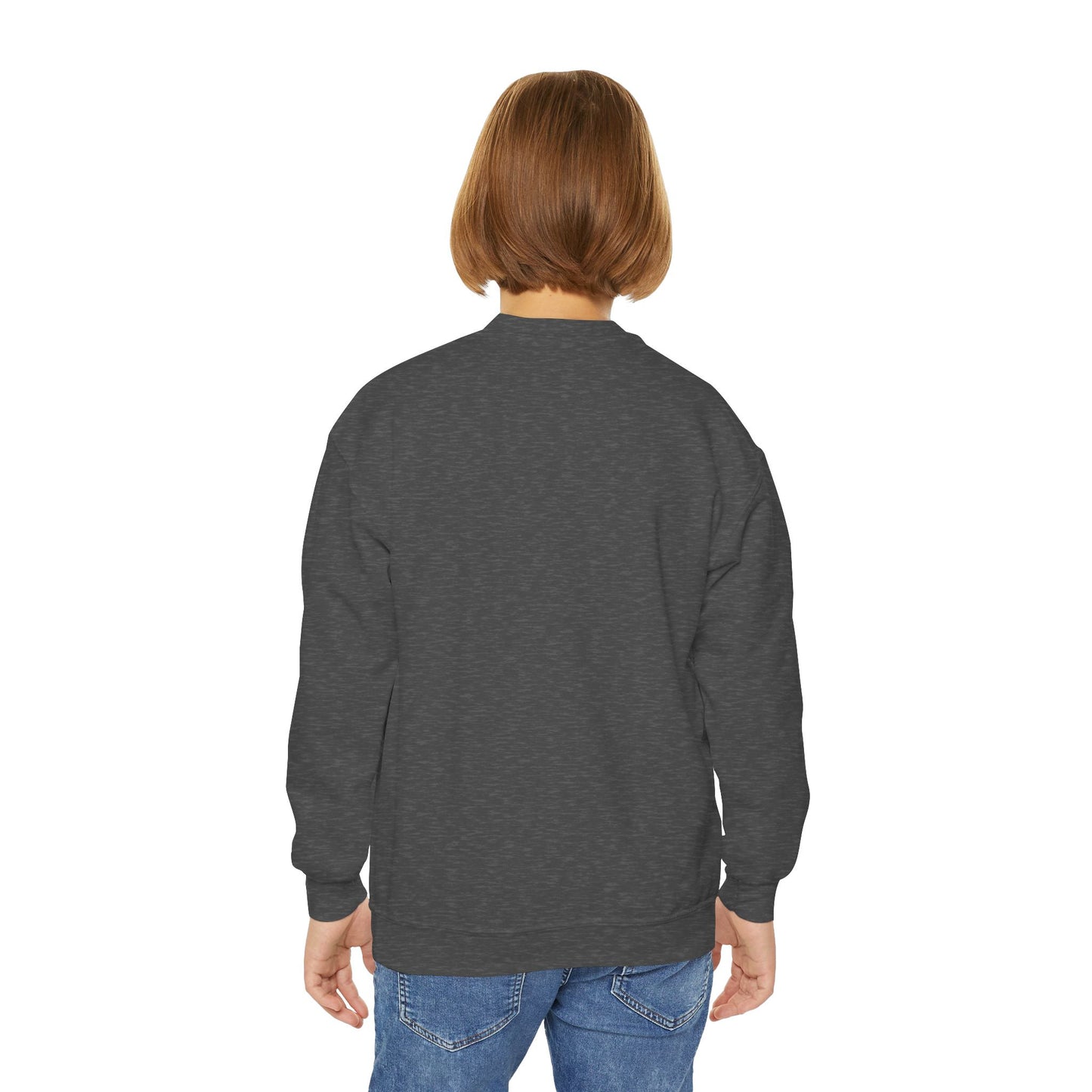 Youth Crewneck Sweatshirt — Cozy Winter Fashion Collage "Bonjour Hiver"