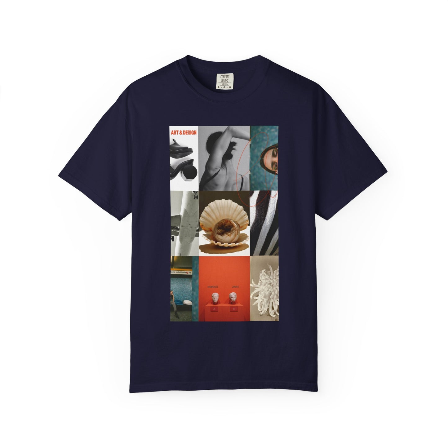 Photo Collage Graphic T‑Shirt — Vintage Object Grid Print