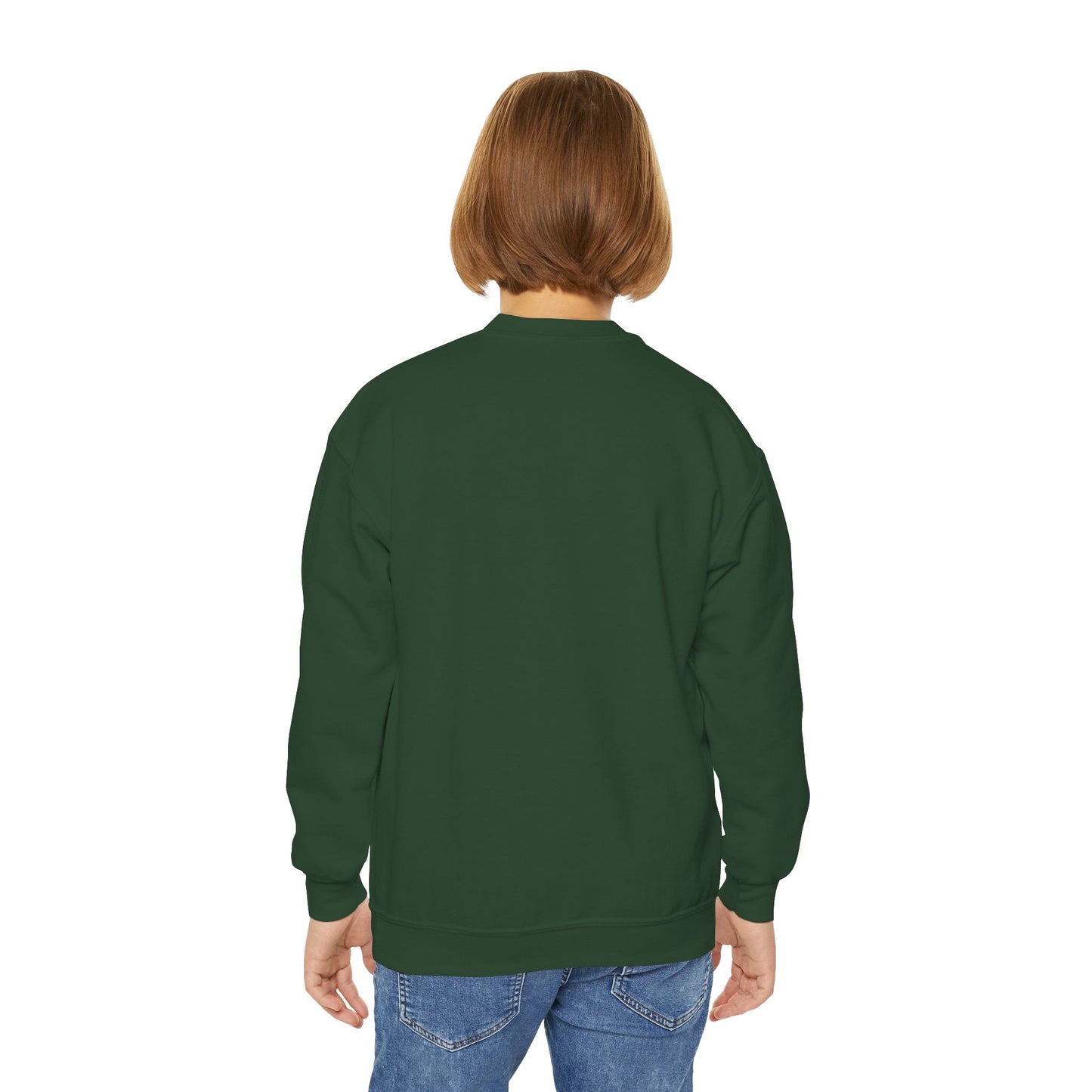 Youth Crewneck Sweatshirt — Cozy Winter Fashion Collage "Bonjour Hiver"