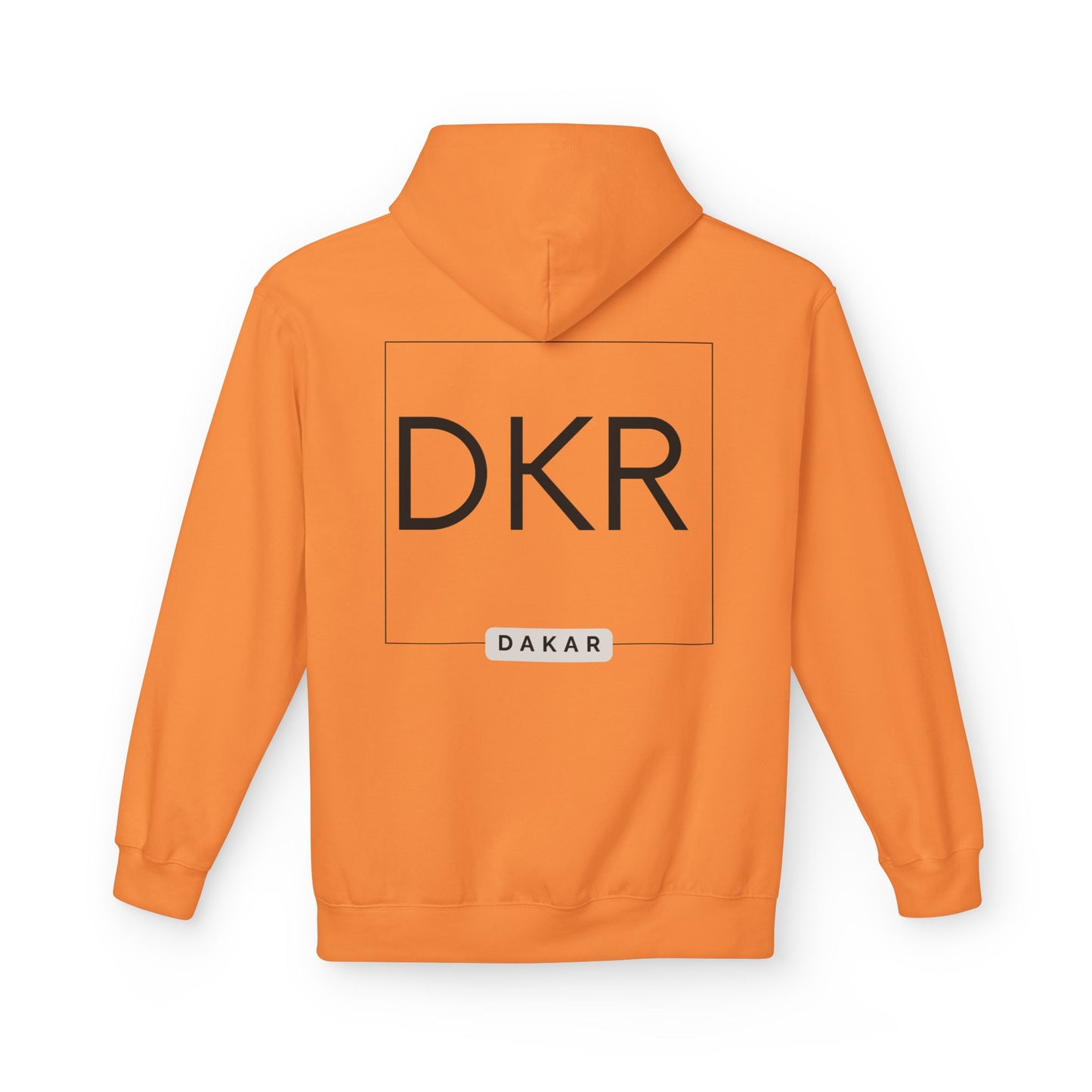 DKR (Dakar) White Hoodie — Clean Logo Chest & Back
