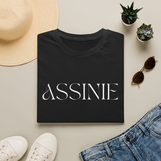 ASSNIE Embossed White T‑Shirt — Minimalist Logo Tee