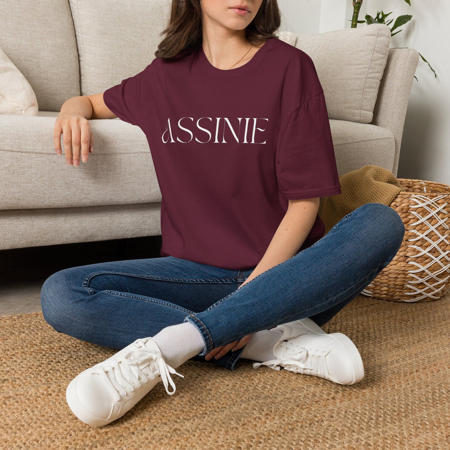 ASSNIE Embossed White T‑Shirt — Minimalist Logo Tee