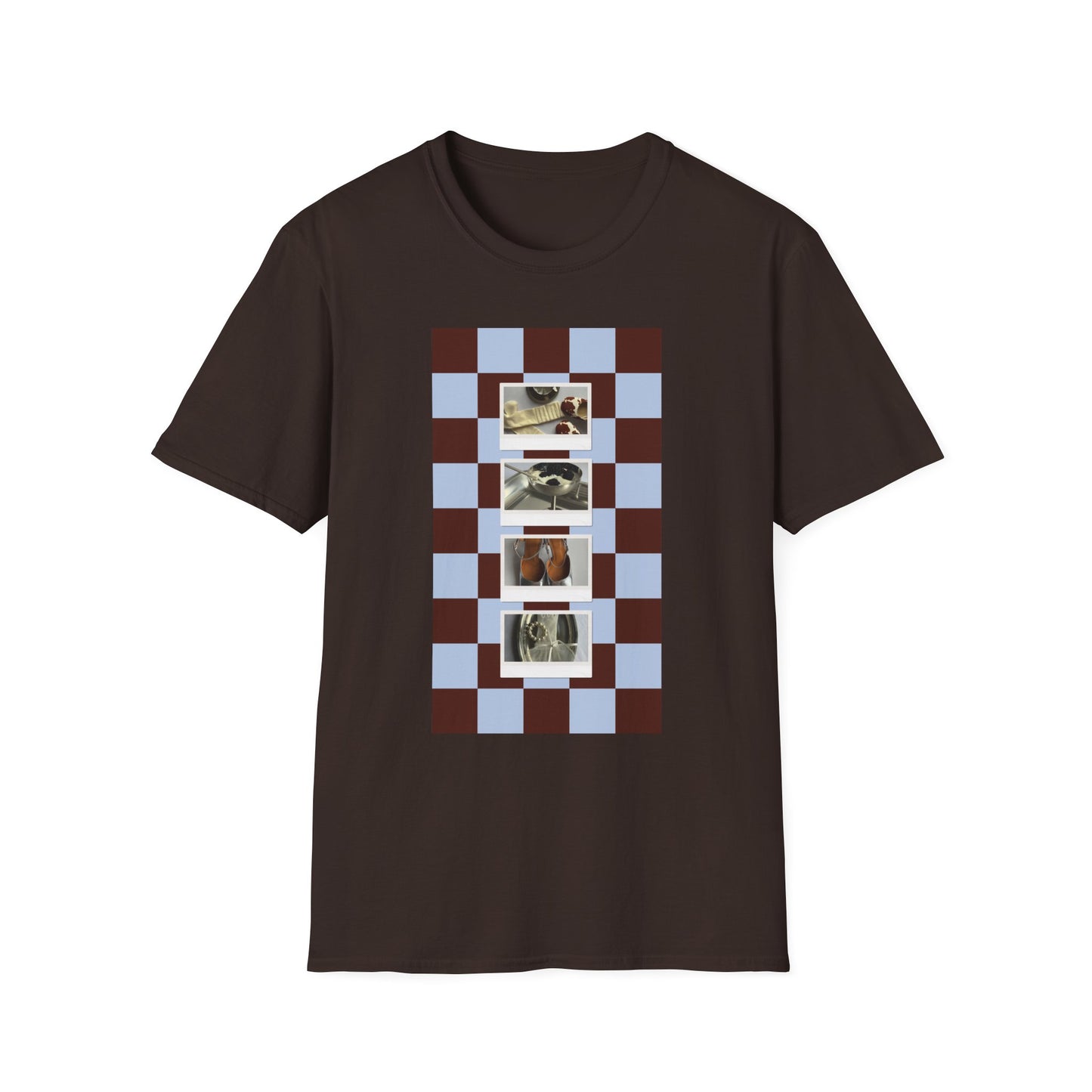 T-Shirt — Vintage Photo Checkerboard Collage