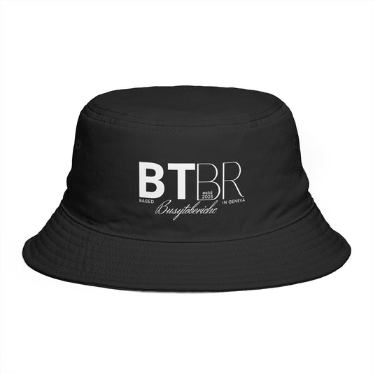BTBR Script Logo Bucket Hat — Black Embroidered Bragging Rights Bucket Hat