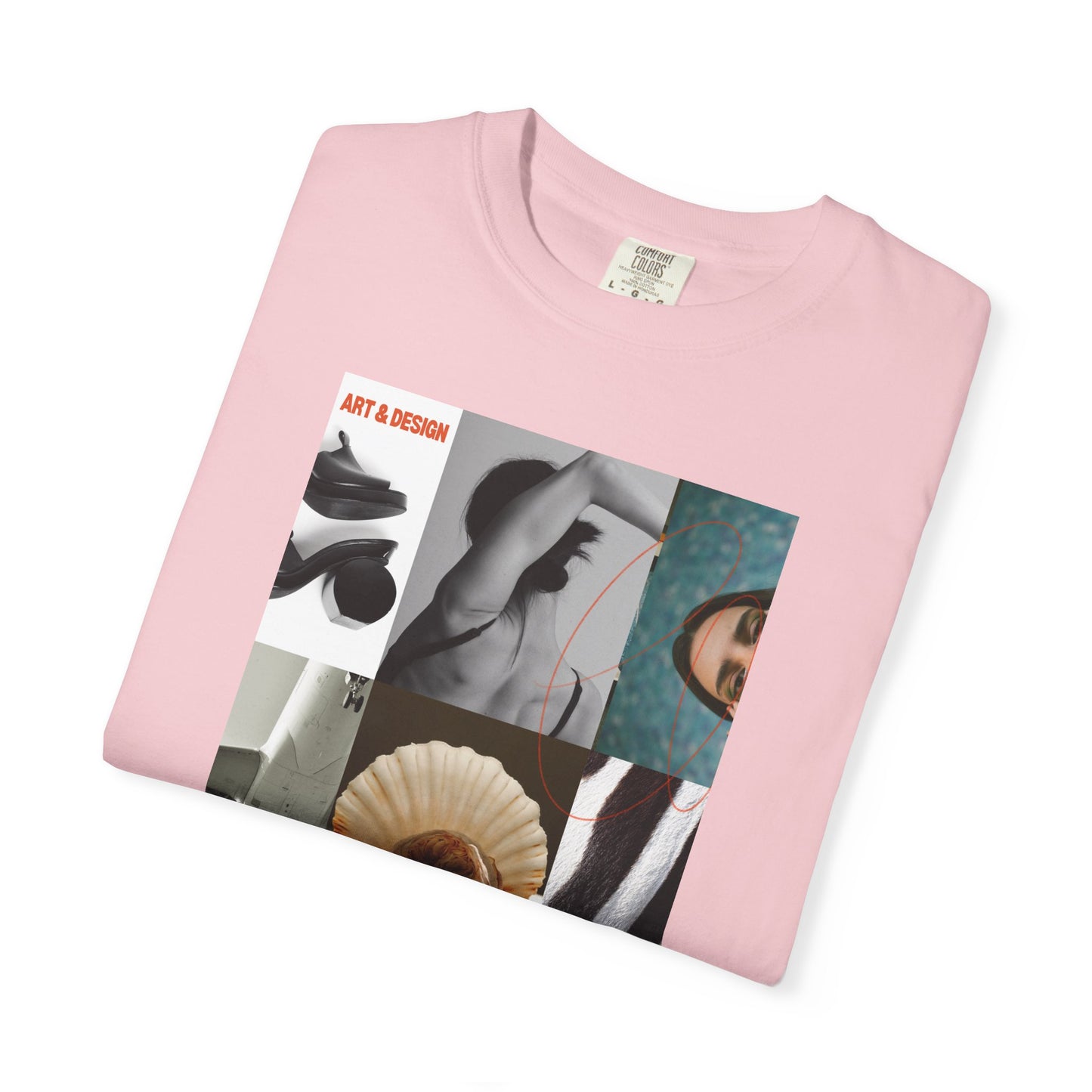 Photo Collage Graphic T‑Shirt — Vintage Object Grid Print