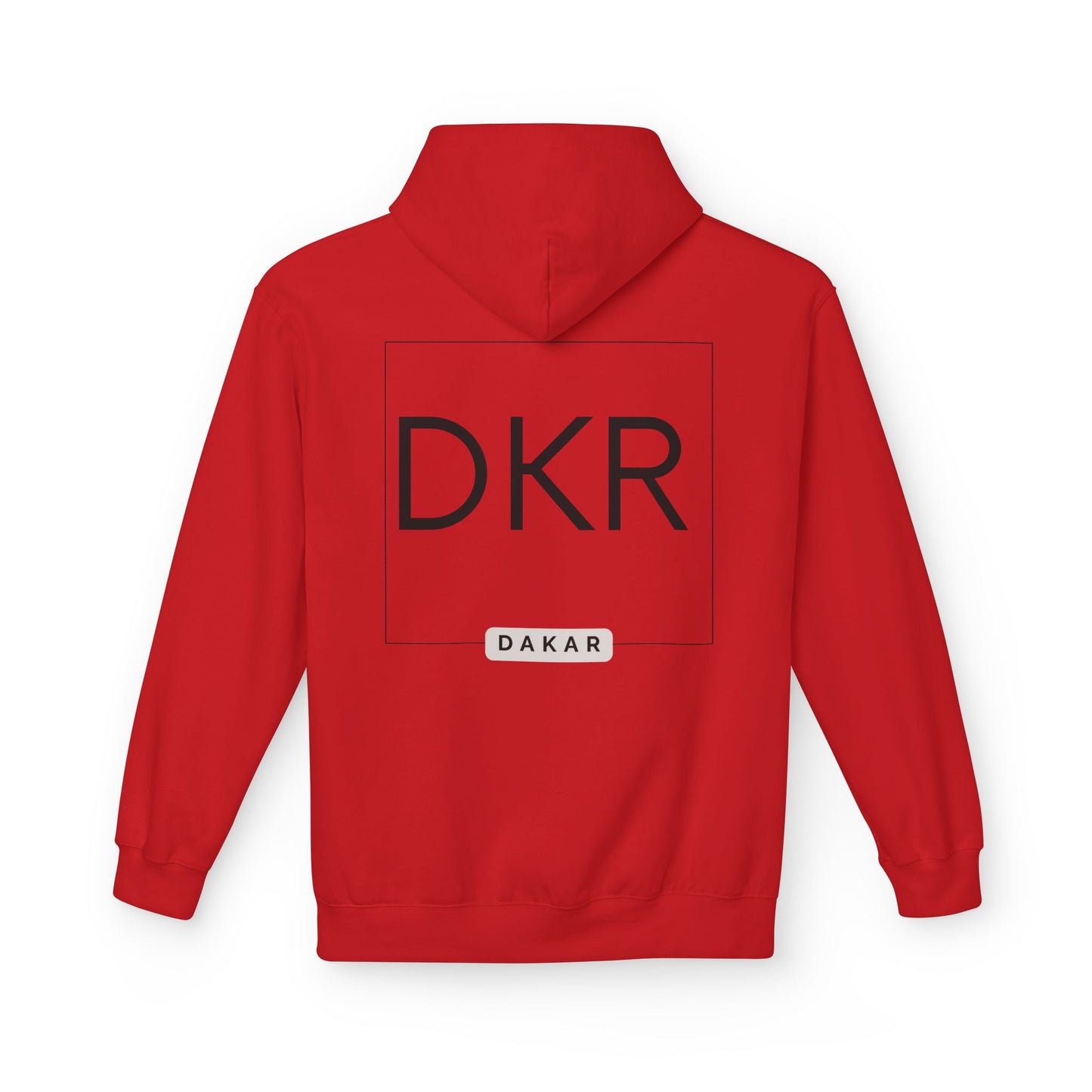 DKR (Dakar) White Hoodie — Clean Logo Chest & Back