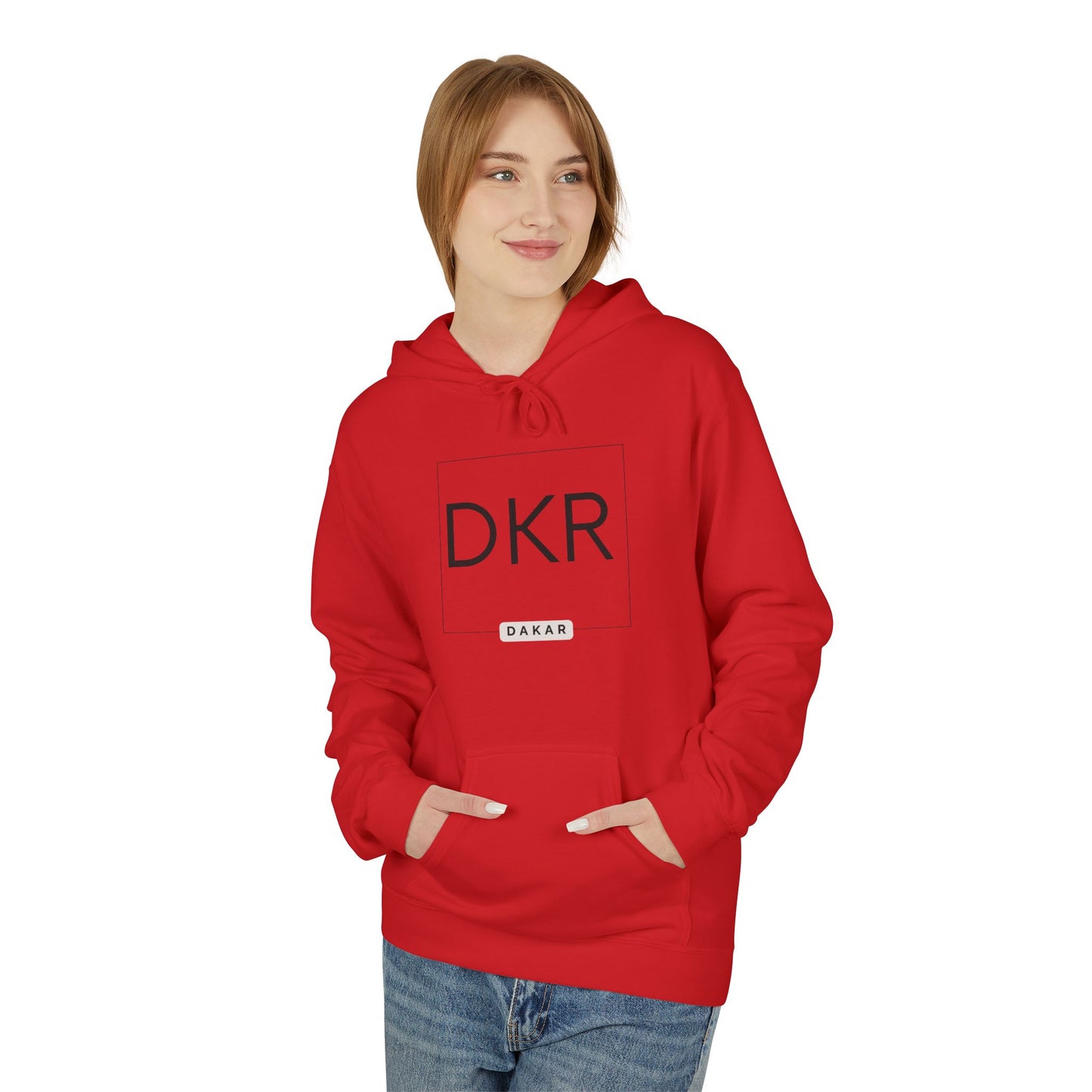 DKR (Dakar) White Hoodie — Clean Logo Chest & Back