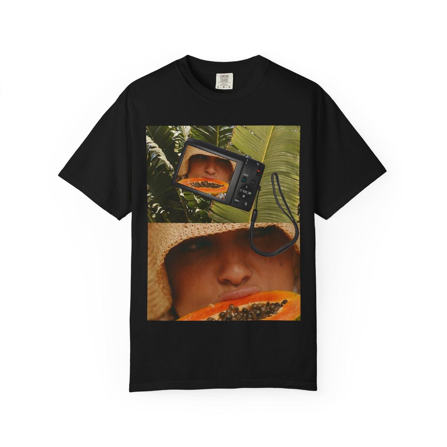 Retro Collage T-Shirt — Tropical TV & Papaya Art Tee