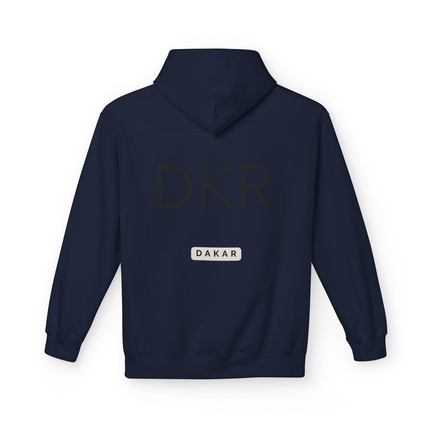 DKR (Dakar) White Hoodie — Clean Logo Chest & Back