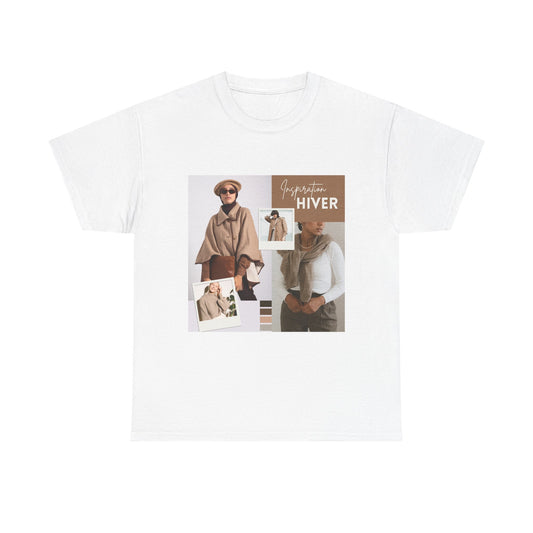 Winter Chic Collage Tee — 'Garde‑robe Hiver' Fashion Graphic T-Shirt