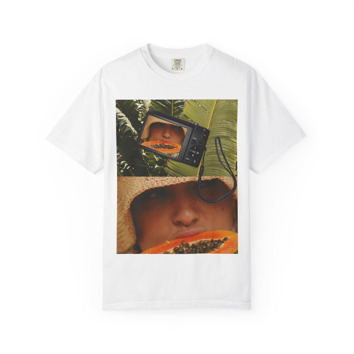 Retro Collage T-Shirt — Tropical TV & Papaya Art Tee