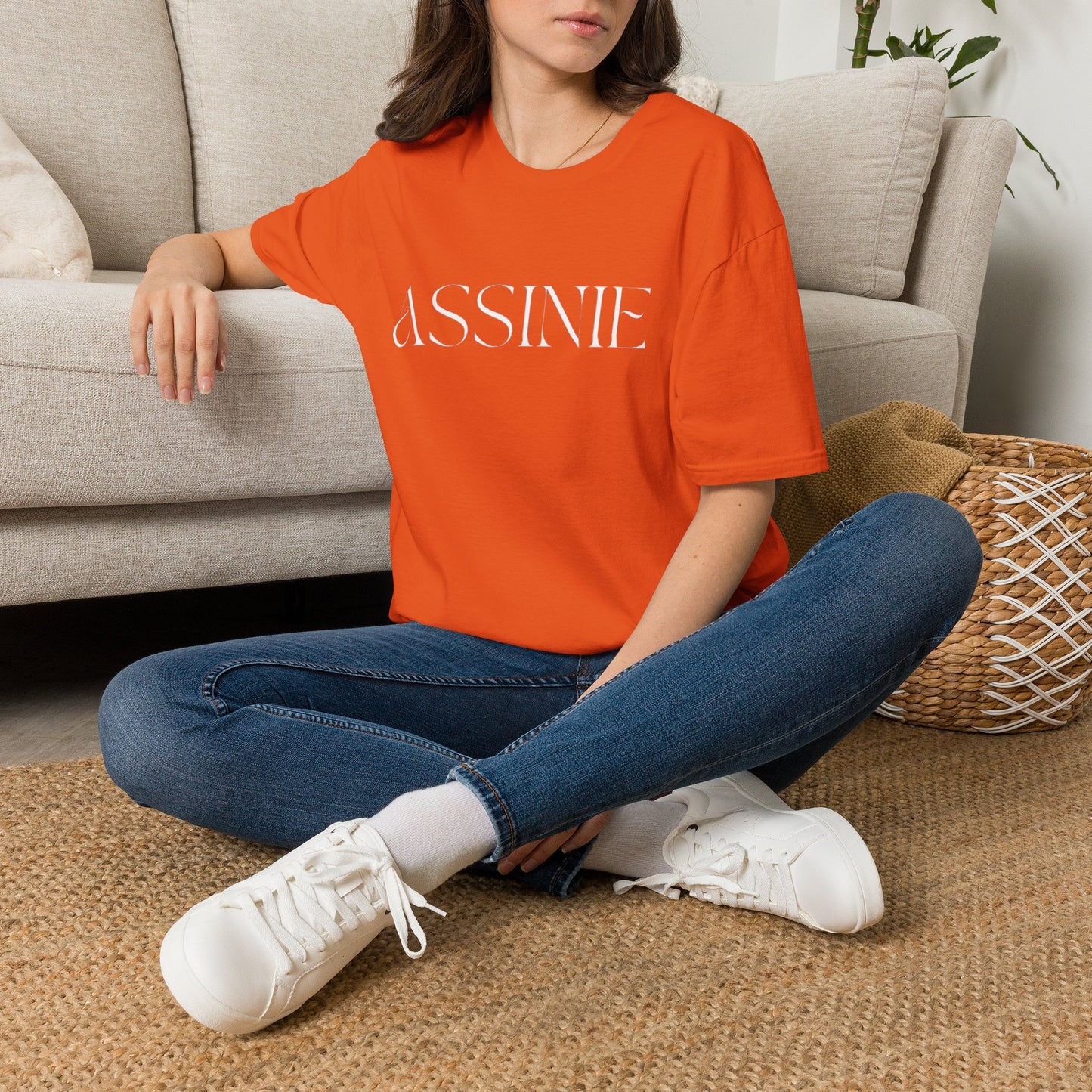 ASSNIE Embossed White T‑Shirt — Minimalist Logo Tee