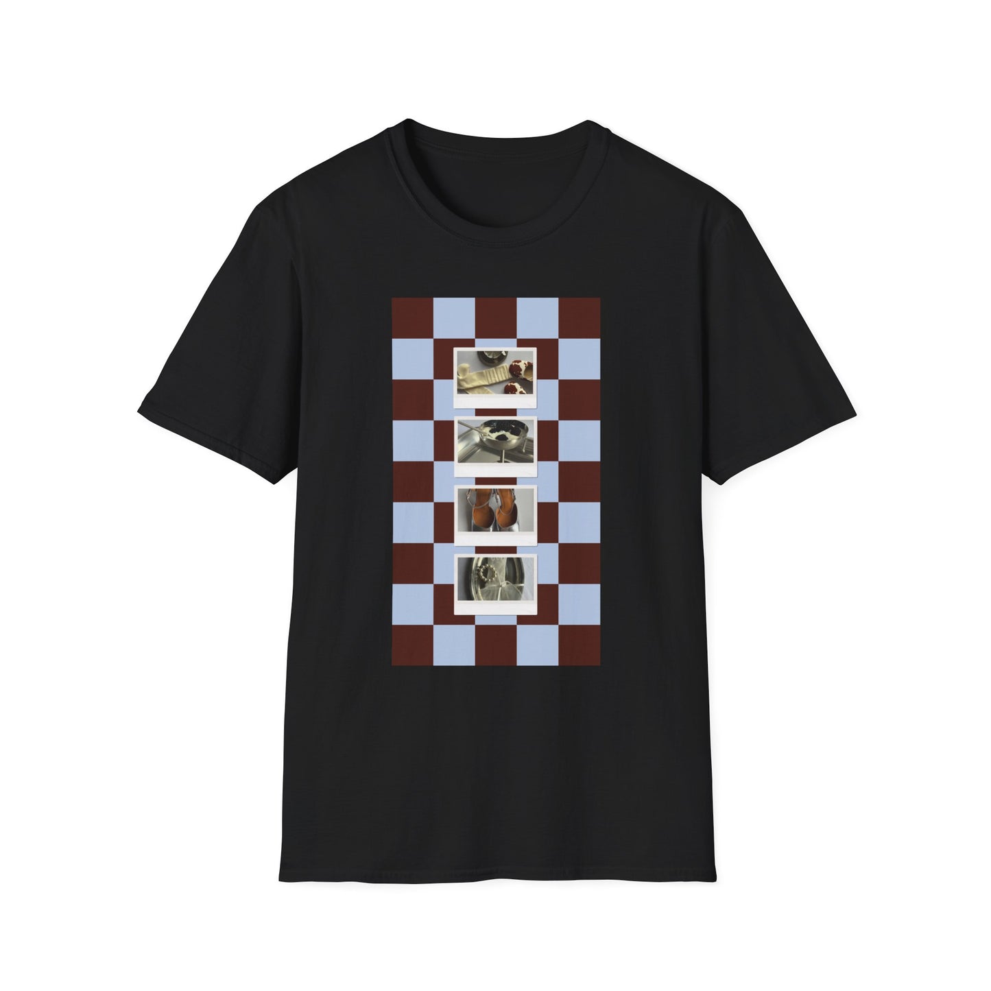 T-Shirt — Vintage Photo Checkerboard Collage