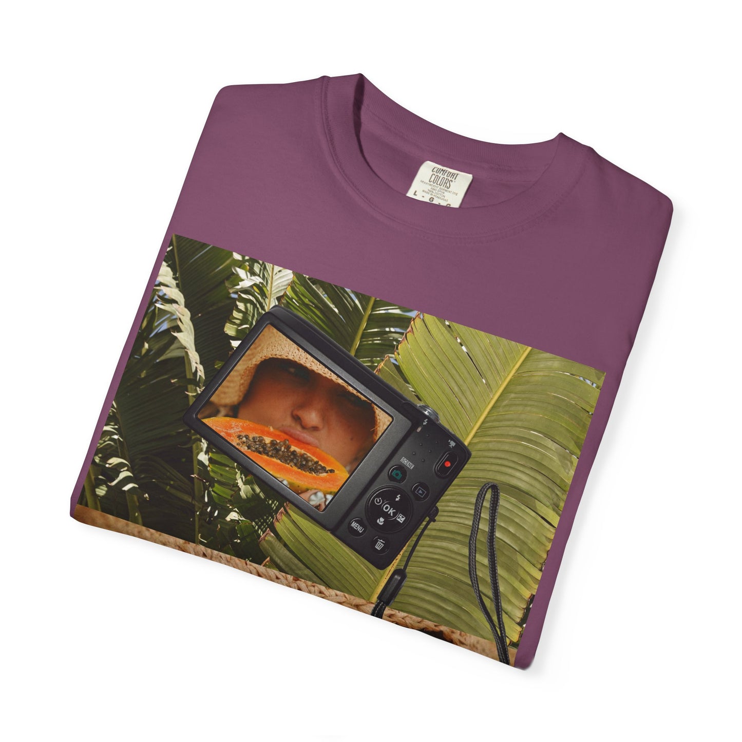 Retro Collage T-Shirt — Tropical TV & Papaya Art Tee