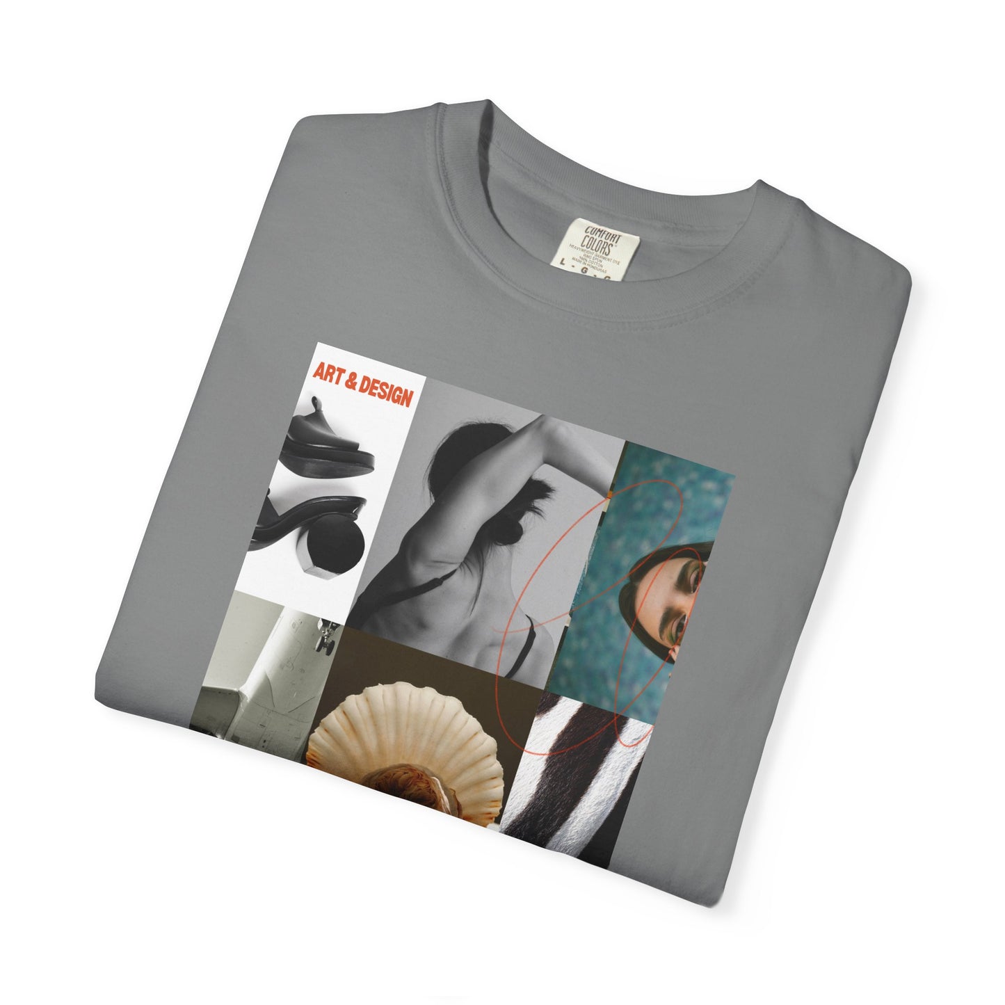 Photo Collage Graphic T‑Shirt — Vintage Object Grid Print