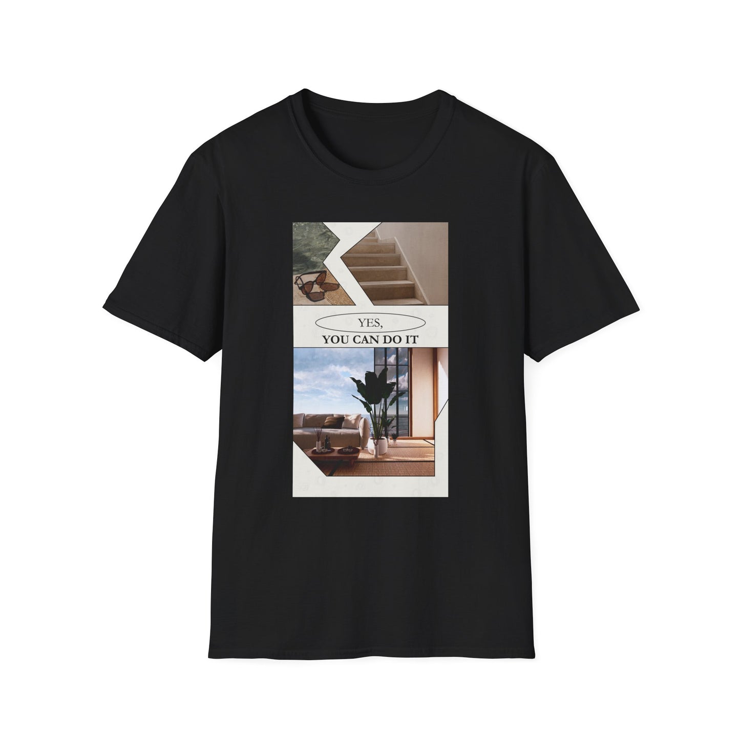 Motivational Photo Collage T-Shirt — "Yes, You Can Do It" Inspirational Tee