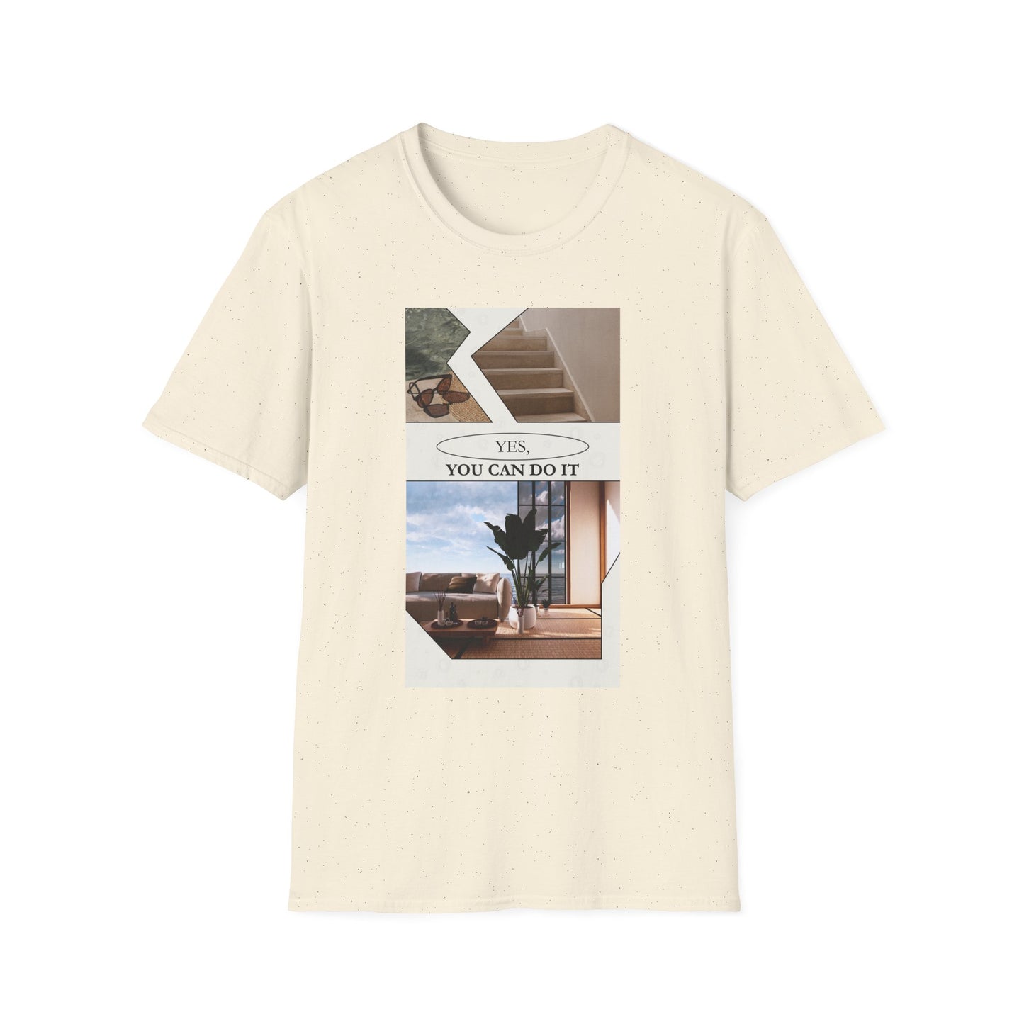 Motivational Photo Collage T-Shirt — "Yes, You Can Do It" Inspirational Tee