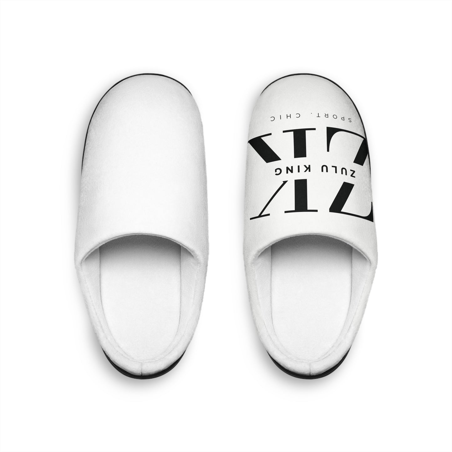 Women's Indoor Slippers - Minimalist Zulu King Logo Cozy House Shoes