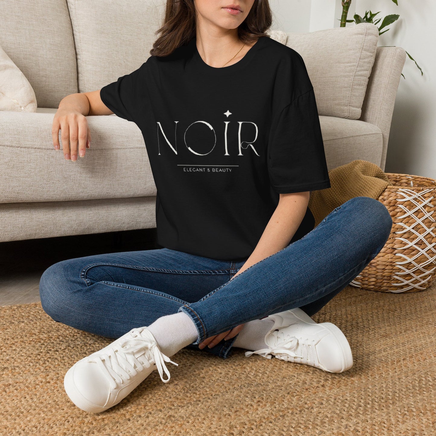 Minimalist 'Noir' Graphic T-Shirt — Subtle Monochrome Logo Tee
