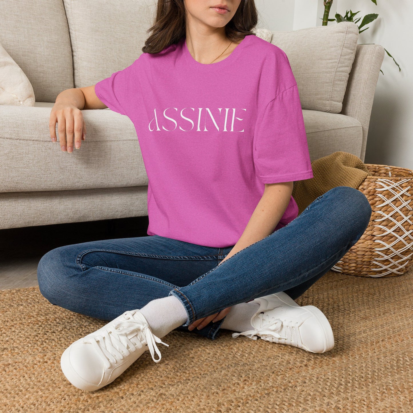 ASSNIE Embossed White T‑Shirt — Minimalist Logo Tee