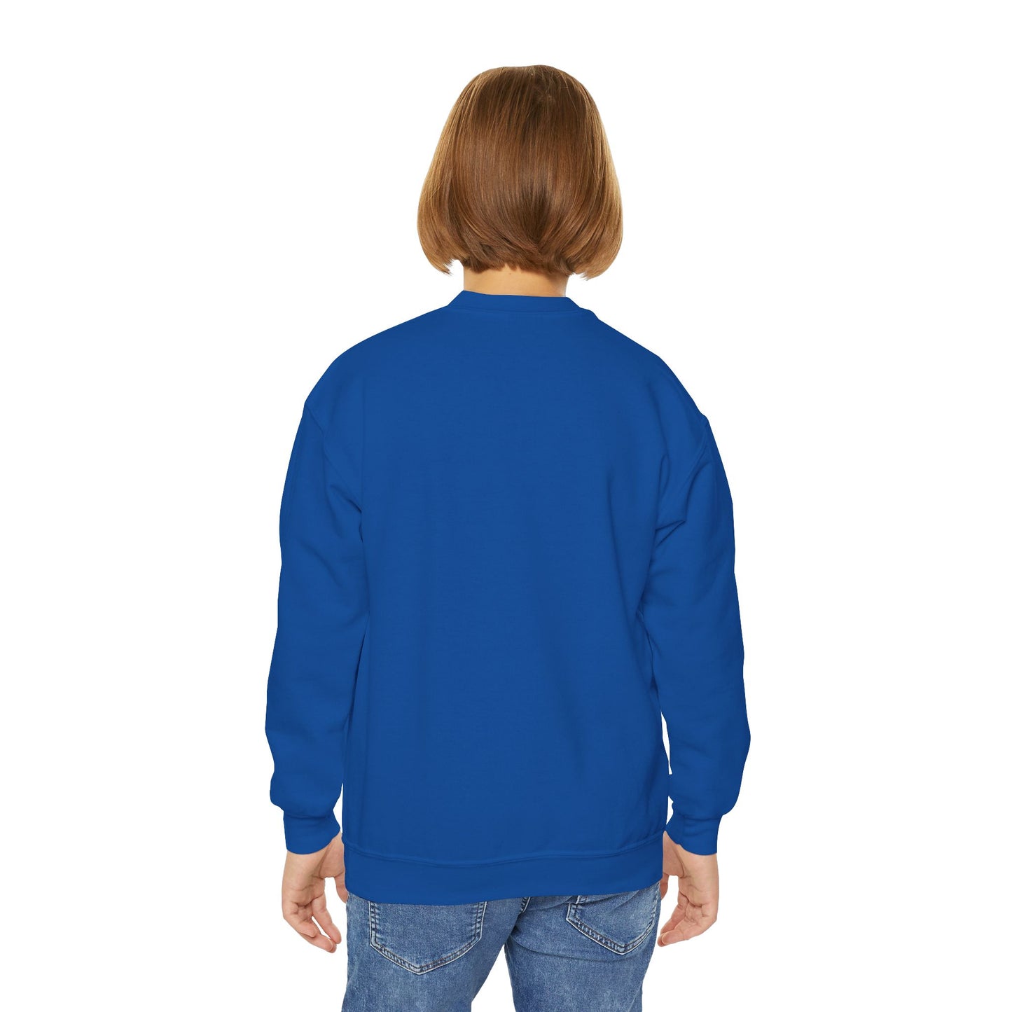 Youth Crewneck Sweatshirt — Cozy Winter Fashion Collage "Bonjour Hiver"