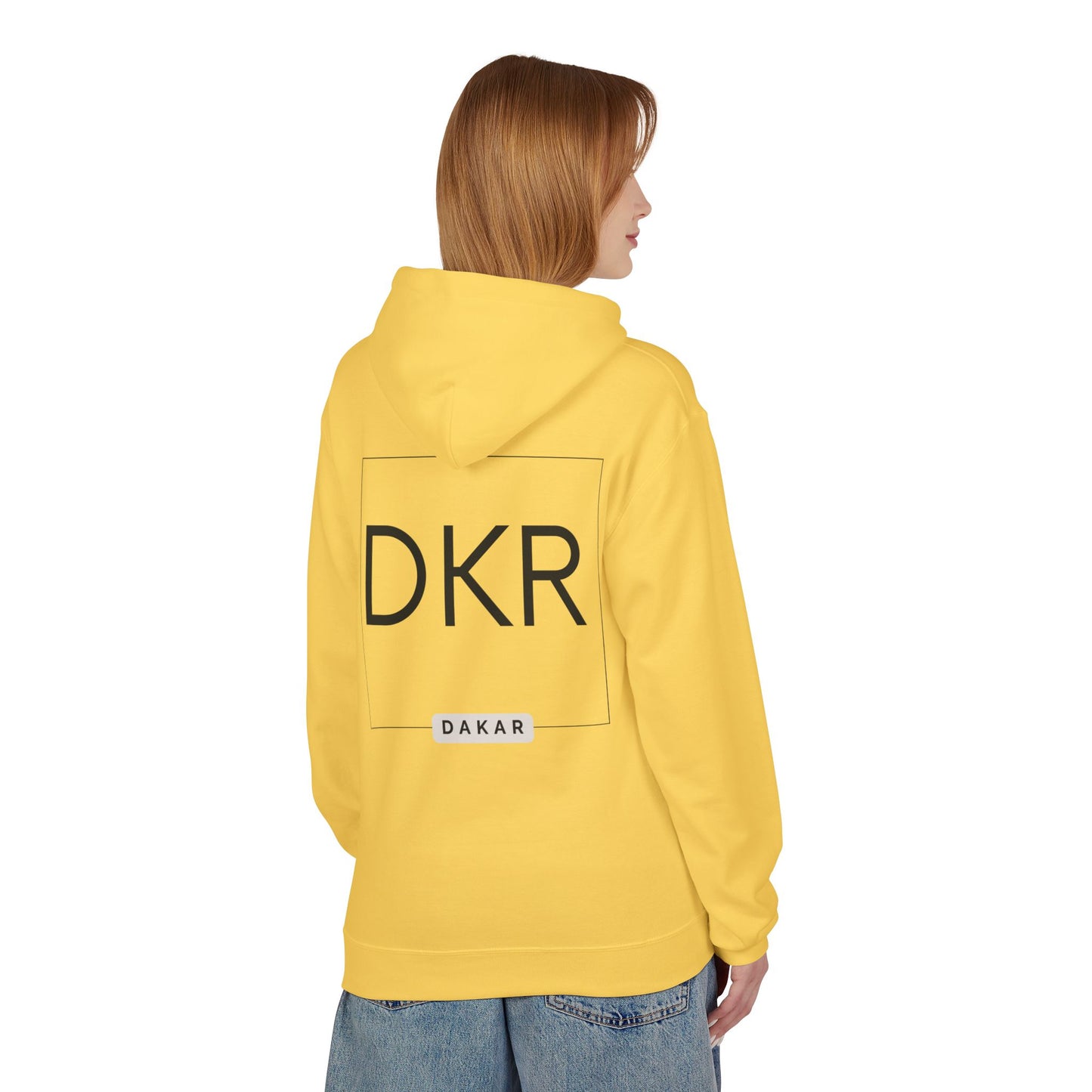 DKR (Dakar) White Hoodie — Clean Logo Chest & Back