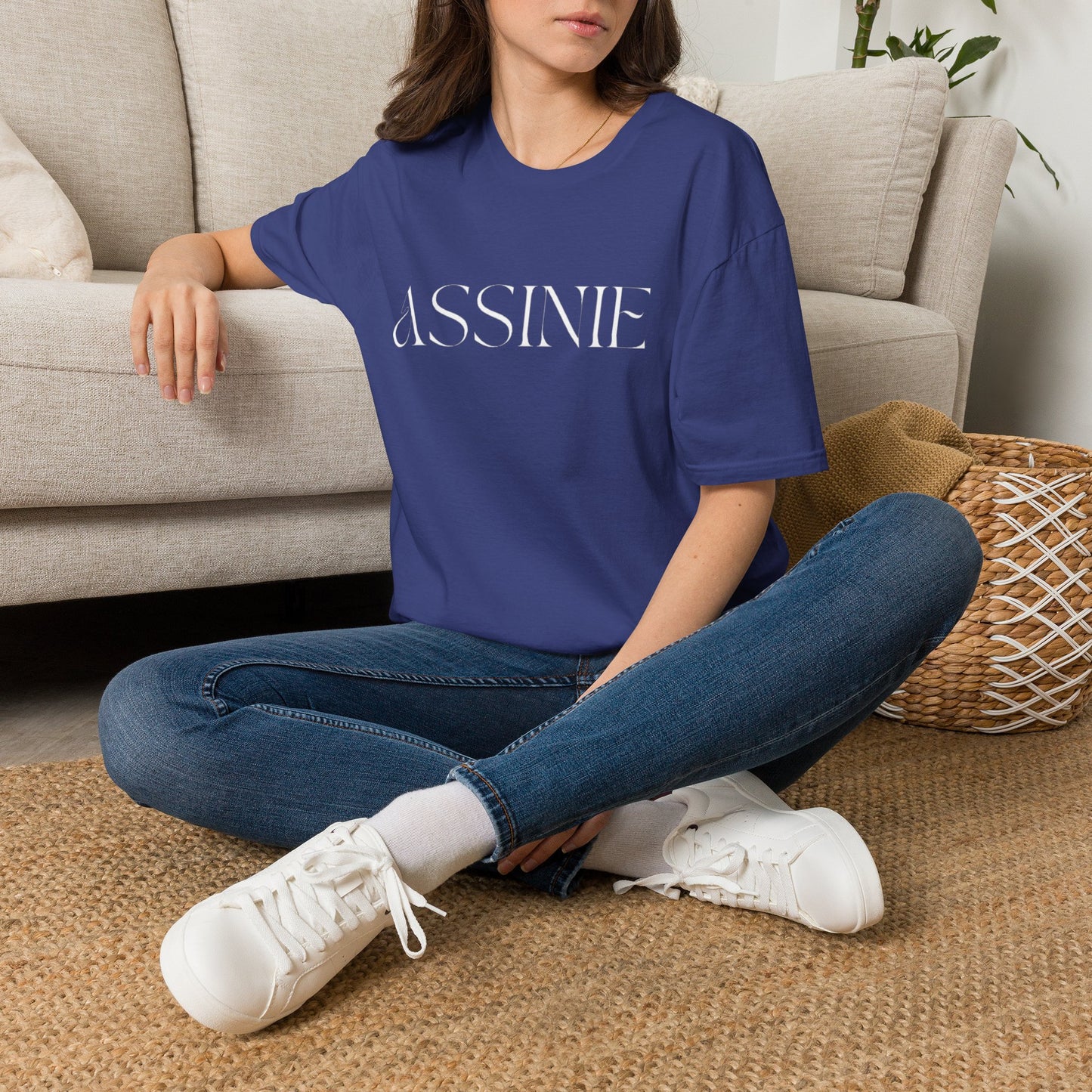 ASSNIE Embossed White T‑Shirt — Minimalist Logo Tee