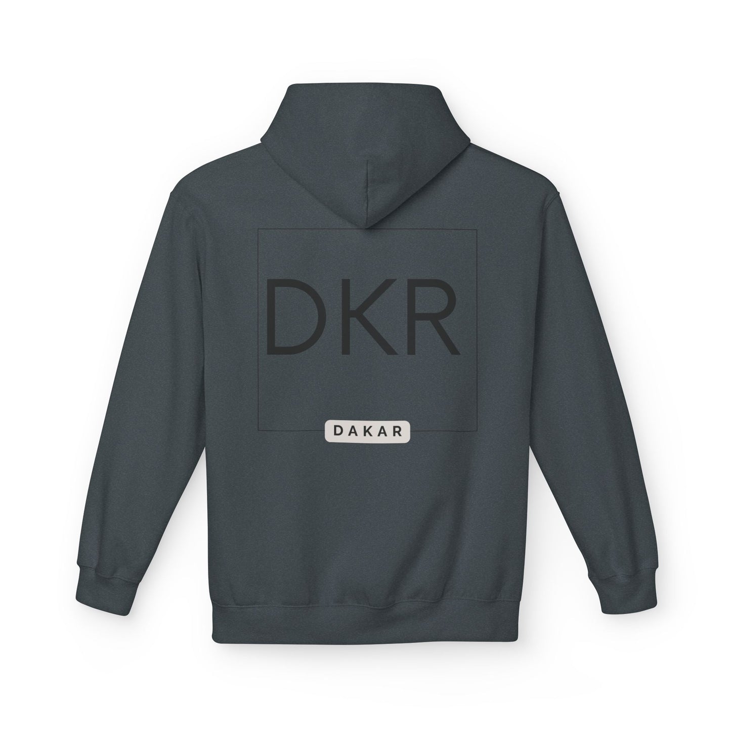 DKR (Dakar) White Hoodie — Clean Logo Chest & Back