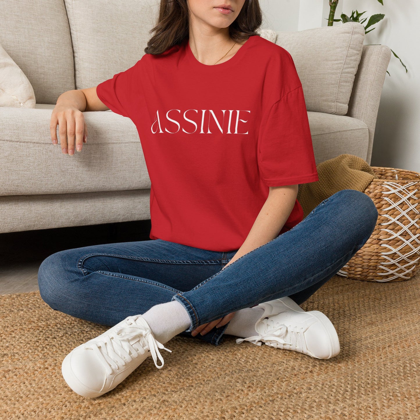 ASSNIE Embossed White T‑Shirt — Minimalist Logo Tee