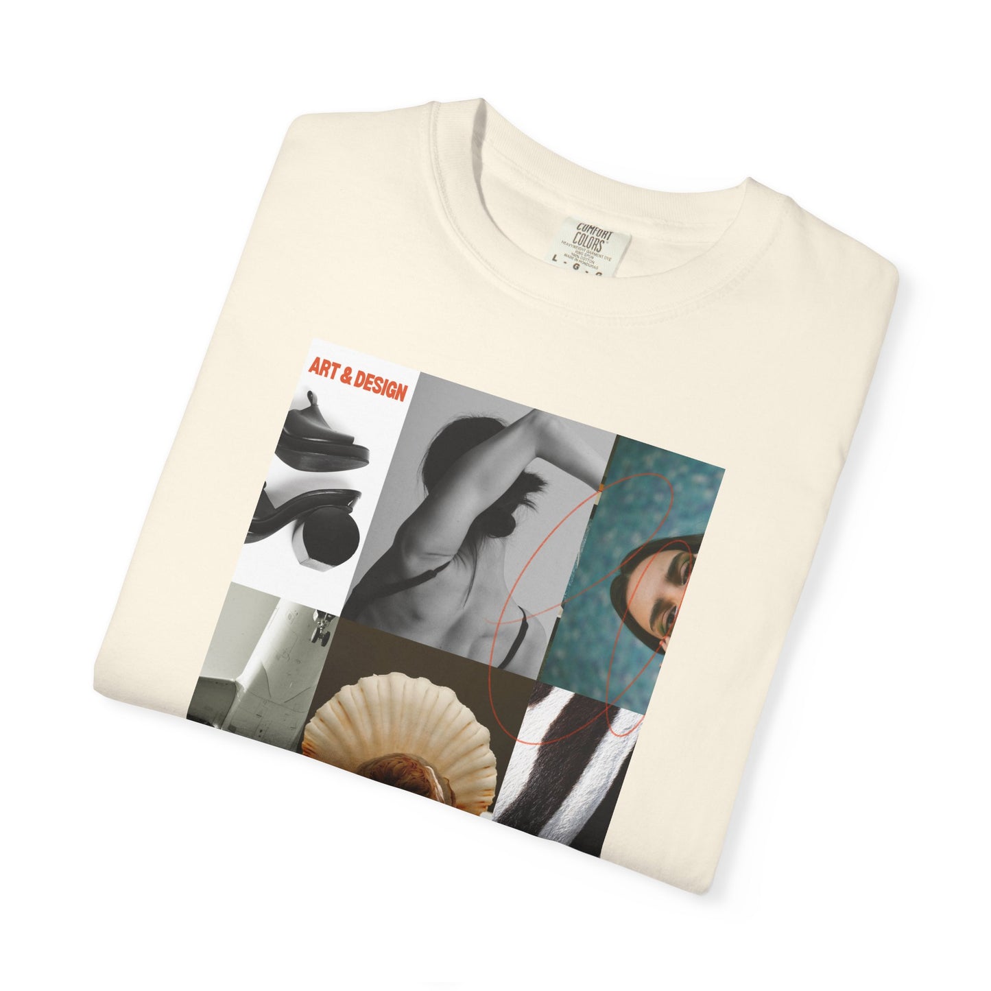 Photo Collage Graphic T‑Shirt — Vintage Object Grid Print