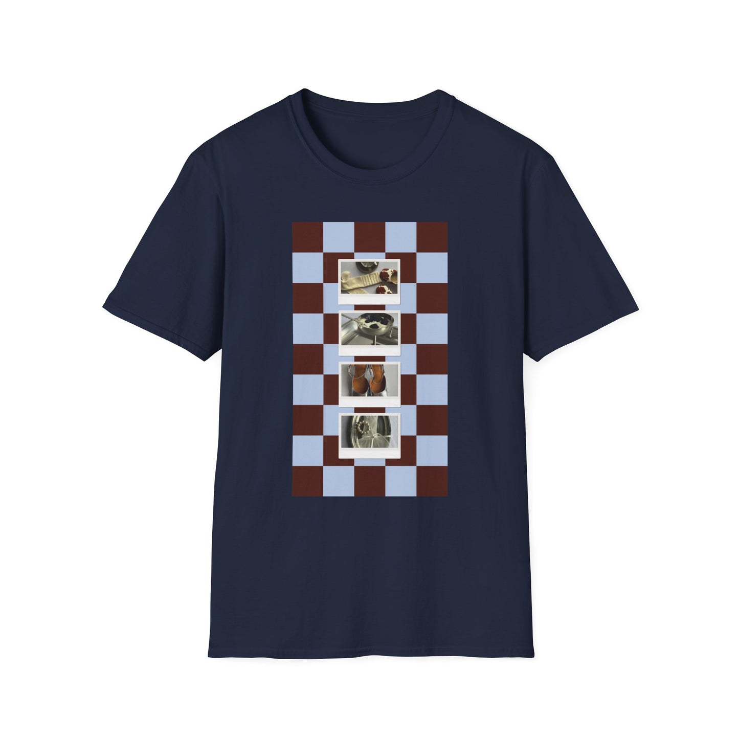 T-Shirt — Vintage Photo Checkerboard Collage