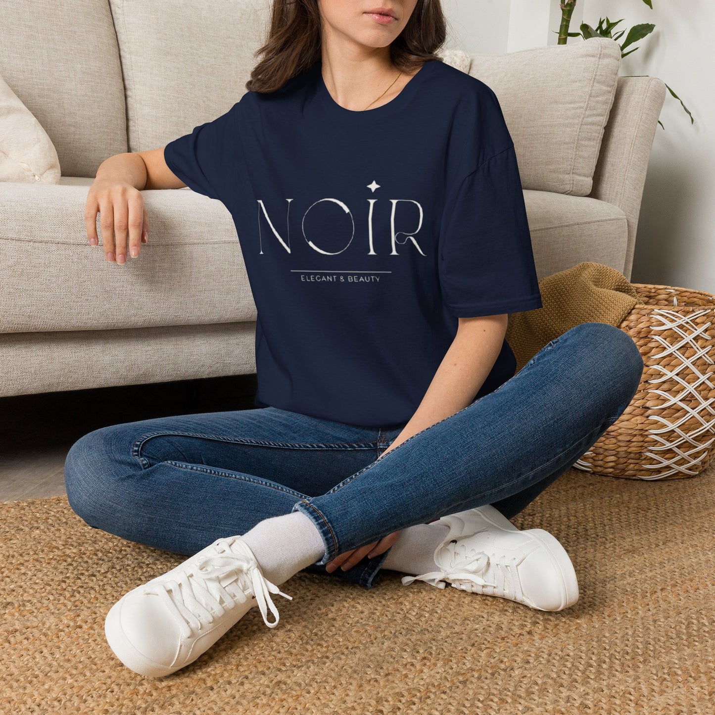 Minimalist 'Noir' Graphic T-Shirt — Subtle Monochrome Logo Tee