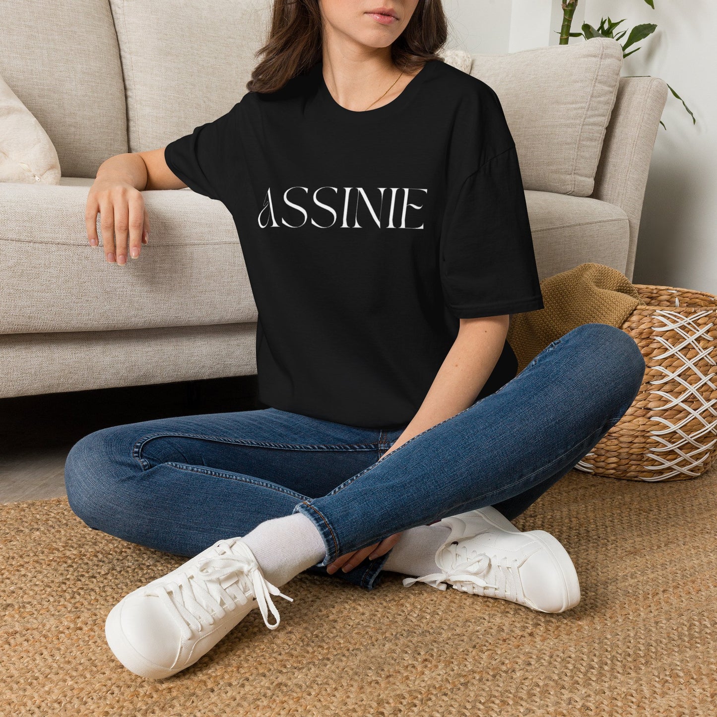 ASSNIE Embossed White T‑Shirt — Minimalist Logo Tee