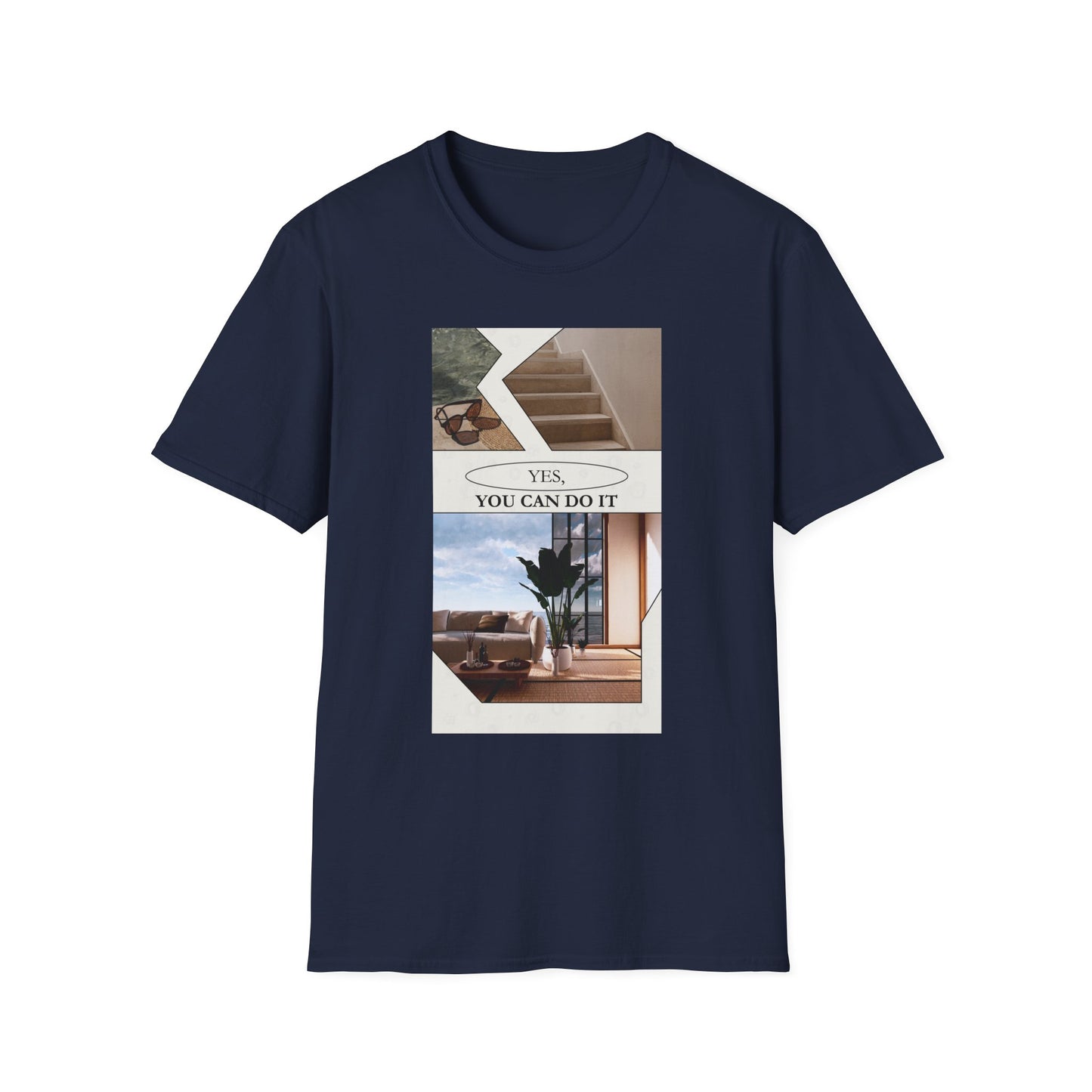 Motivational Photo Collage T-Shirt — "Yes, You Can Do It" Inspirational Tee